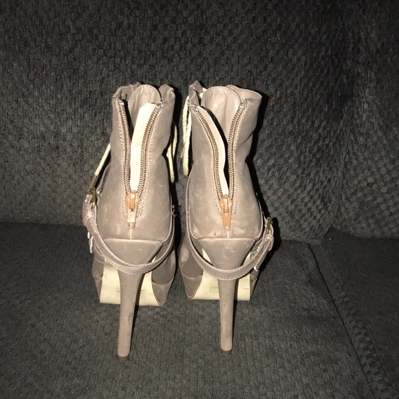 Just Fab Grey Buckled Booties - Picture 2 of 4